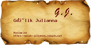 Gálik Julianna névjegykártya